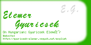 elemer gyuricsek business card